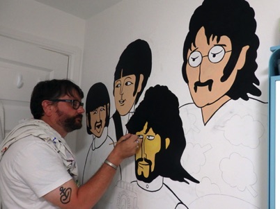 Beatles Mural in Progress